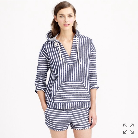 J.Crew • Baja Striped Hoodie in Navy & White - Picture 4 of 4